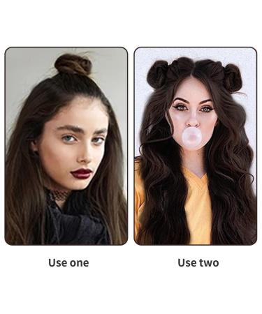 RPAEOY 2-Pack Claw Clips for Messy Bun & Hair Part - Synthetic Hair Donut Scrunchy for Women (Brown Black) - Buy Online on GoSupps.com