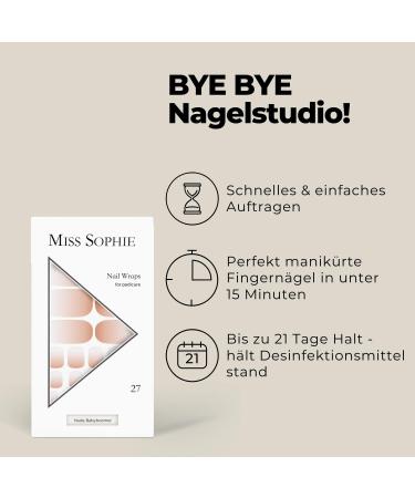 Original Miss Sophie Pedi Wraps - Nude Babyboomer Pedicure | 27 Ultra-Thin Nail Polish Strips for Natural & Acrylic Toenails - Shop Internationally! - Buy Online on GoSupps.com