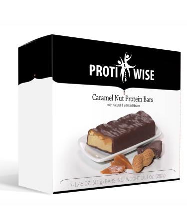 ProtiWise - High Protein Diet | Caramel Nut | Low Calorie Low Fat Low Sugar (7/Box)
