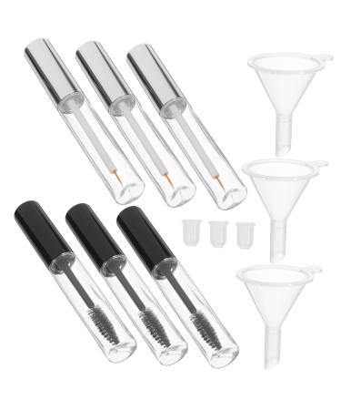 PLAFOPE 3pcs Empty Eyelashes Bottle Clear Eyelash Mascara Mini Funnels Empty Mascara Tubes with Wands