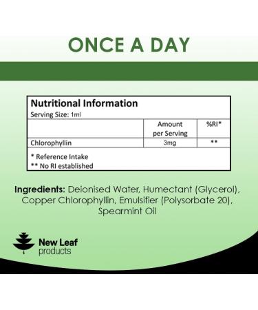 High Strength 100mg Chlorophyll Drops for Water 100ml - Made in UK by New Leaf Products - Buy Online on GoSupps.com