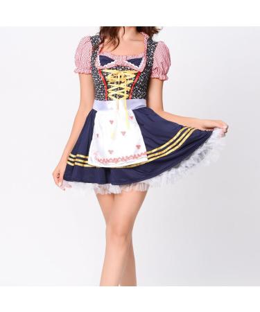 Tenue de f te de la bi re pour femme - Robe sexy vintage pour femme - Tablier amusant bavarois - Mini robe Dirndl pour femme - F te th me - Spectacle de sc ne - Robe de loisirs imprim e S Bleu - Buy Online on GoSupps.com
