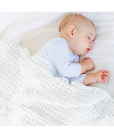 FOOK FISH Muslin Baby Towel 2 Pack - Super Soft 6 Layer Cotton Infant Bath Towel for Newborns - 40 x 40inches, White - Buy Online on GoSupps.com