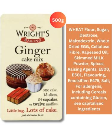 FEZ KEKE WRIGHT'S BAKING CAKE MIX COLLECTION - 3 X 500G (1x Ginger Cake mix 1x Chocolate Fudge cake mix 1x Madeira Cake mix) - Buy Online on GoSupps.com