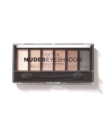 Technic Nudes Eyeshadow Palette - 6 Pigmented Professional Long Lasting & Blendable Shimmer Shades For a Natural or Glam Make-up Look. Nude Shades That Are Easy To Use With Long Lasting Coverage. 7.2g Nudes 7.2 g (Pack of 1)