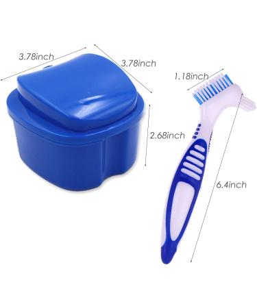 Hrasy Denture Bath Case Set - 2 Piece Soaking Container & Brushes for Effective Tooth Cleaning | International Shipping Available - Buy Online on GoSupps.com
