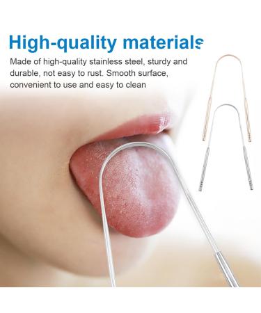 Jskwike Stainless Steel Tongue Cleaner Set - 2 U-Shape Tongue Scrapers for Fresh Breath & Bad Breath Reduction | International Shipping Available - Buy Online on GoSupps.com