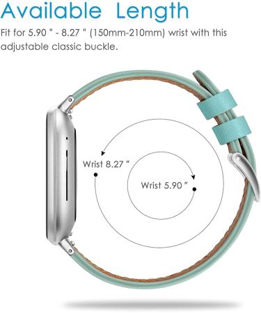 Fintie Genuine Leather Band for Fitbit Versa 3/Sense - Tiffany Blue Replacement Strap - Buy Online on GoSupps.com
