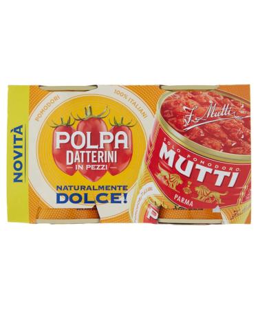 Mutti Polpa Datterini Natural Sweet Tomatoes (300g x 2) 100% Italian (Pack of 24)