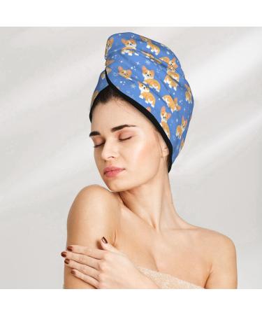 Buy Kawaii Corgi Hair Towel Wrap Quick Drying Hair Turban with Button Perfect for Fast Hair Drying | International Shipping Available - Buy Online on GoSupps.com