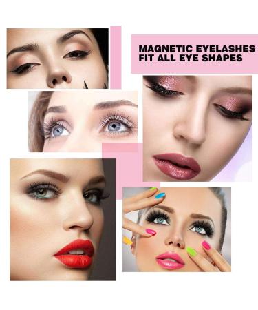Reusable Magnetic Eyelashes - 3D Natural Look, Dual Magnets, No Glue, 4-Pairs/16 Pieces, with Tweezers - Black - Buy Online on GoSupps.com