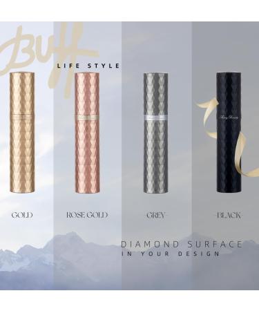 AricizBeauty Travel Perfume Refillable Empty Atomizer 5ml. Pocket Recyclable Portable Sprayer Bottle Pump Dispenser Perfume Container for Men and Women. Fashion Diamond Surface Design (GOLD) - Buy Online on GoSupps.com