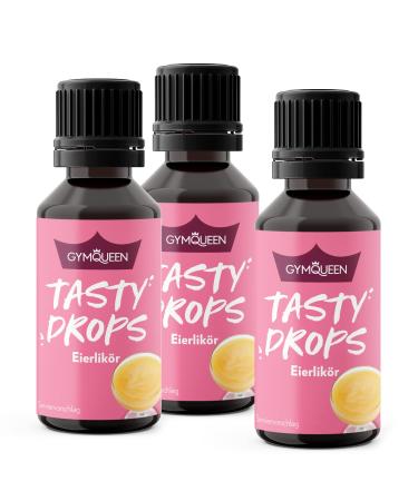 GymQueen Tasty Drops Eggnog 3x30ml Flavour Drops without calories Eggnog 30 ml (pack of 3)