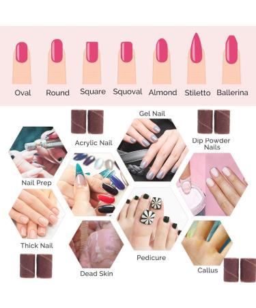 200Pcs Sanding Bands Pack Nail Drill Sand Band For Acrylic Nails Manicure Pedicure 80# and 180# 100Pcs for Each Size - Buy Online on GoSupps.com