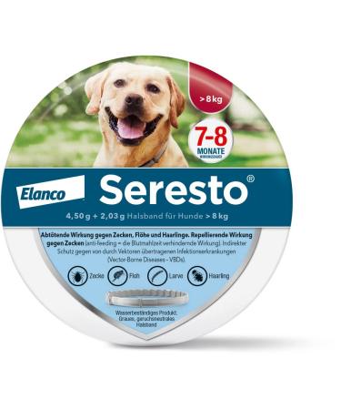Elanco Seresto collar for large dogs from 8 kg: 7 to 8 months effective protection against ticks and fleas length 70 cm 4.50 g + 2.03 g - Buy Online on GoSupps.com