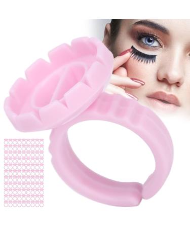 100pcs Disposable Eyelash Glue Ring Cup - Perfect for Volume Fan Extensions | Professional Lashing Supplies Kit - Pink - Buy Online on GoSupps.com