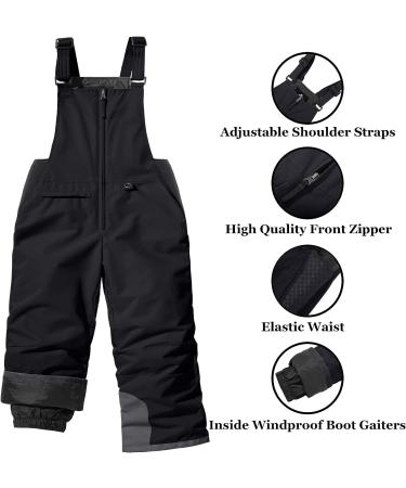 GEMYSE Kid's Winter Ski Bib Overalls Black 14-16 | Insulated & Waterproof Snowboarding Pants - Buy Online on GoSupps.com