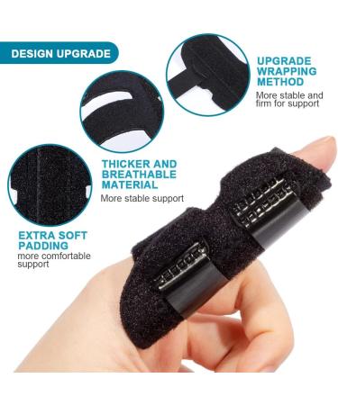 Buy Welnove Finger Splint | 2 PCS Adjustable Finger Brace for Trigger Finger Broken Fingers & Stabilization - Black Medium - Buy Online on GoSupps.com