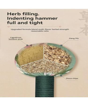 12.2-Inch Handmade Mugwort Massage Hammer Set - Relieve Tiredness & Activate Meridians | Acupuncture Point Knocking (3 Pieces) - Buy Online on GoSupps.com