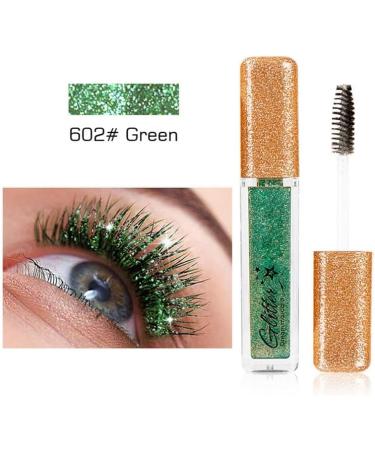 Glitter Mascara Diamond Sparkling Colorful Mascara anti-smudge sparkling colorful eye makeup tool suitable for wedding stage music festival (green) - Buy Online on GoSupps.com