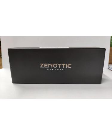 ZENOTTIC Anti-Blue Light Rectangular Reading Glasses for Men | UV 400 Protection | Includes Glasses Case | Brown/Gray | Perfect for PC TV & Gaming - Buy Online on GoSupps.com
