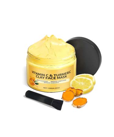 Turmeric Face Mask Turmeric and Vitamin C Clay Mask Vitamin C Face Mask With Kaolin Clay And Turmeric For Dark Spots Deep Cleansing Skin Care (1PC)