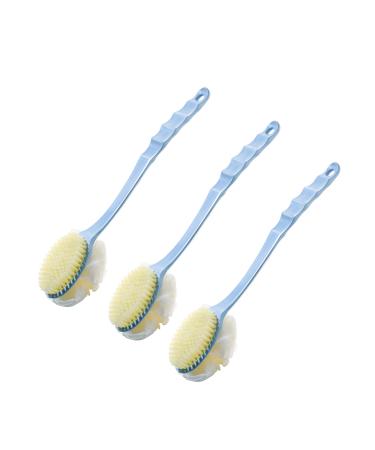3Pack Back Shower Body Brushes for Wet or Dry Double Side Long Handle for Skin Exfoliating Bath, Exfoliating Skin for Men and Women