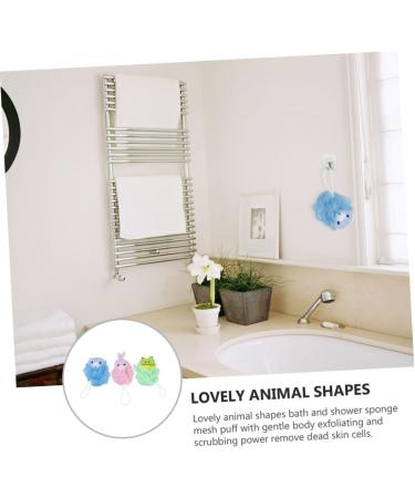 Beavorty 3pcs Cartoon Bath Mesh Sponge for Kids | Fun Shower Scrubber Balls - Perfect for Children s Bath Time - Buy Online on GoSupps.com
