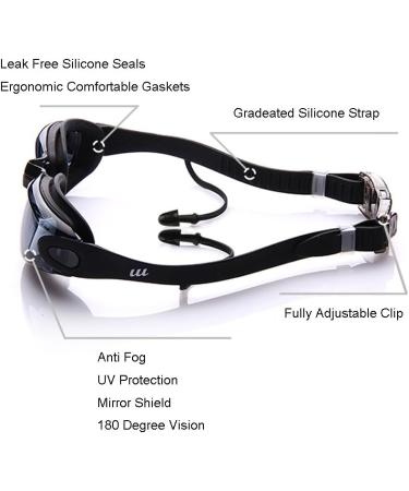 Beeway Premium Swimming Goggles - Anti-Fog UV Protection Fully Adjustable for Adults & Kids (8+) - Comfortable Fit Fastened Design - Black - Buy Online on GoSupps.com