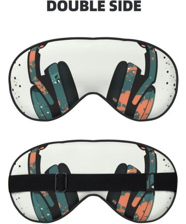 Shop Headphone Pattern Printed Soft Eye Mask - Zero Eye Pressure Blackout Travel Sleep Mask for Ultimate Comfort - Buy Online on GoSupps.com