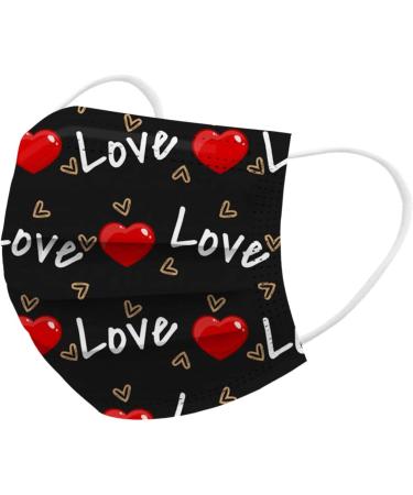 Disposable Face Bandana Valentine's Day Face Bandana Heart Shaped Design 3Ply Breathable Anti-Dust Facial Pro-tection 20PCS 1117-1 - Buy Online on GoSupps.com