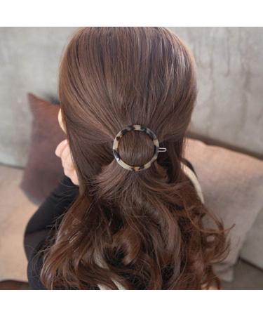 Lurrose 4pcs Acrylic Resin Hair Clips - Geometric Triangle & Circle Hairpins | Stylish Leopard Design for Parties & Daily Wear - Buy Online on GoSupps.com