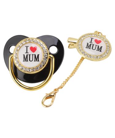 Silicone Baby Pacifier Baby Built-in Silicone Bling Baby Pacifier with Clips Silicone Pacifier for 6 to 18 Months Black - Buy Online on GoSupps.com