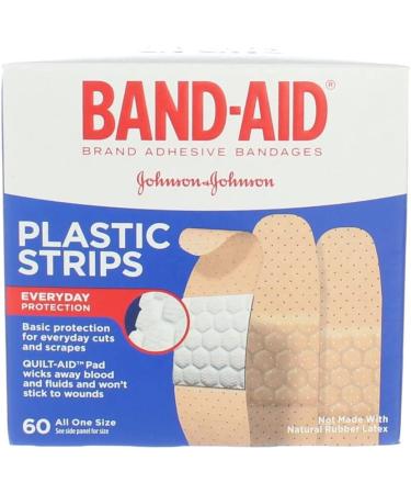 60 Count Plastic Band Aid Adhesive Bandages - Flexible & Durable - First Aid Essentials - Buy Online on GoSupps.com