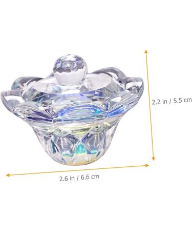 Healeved Nail Art Crystal Cup Nail Manicure Tools Professional Nail Dish Dappen Dish Glass Clear Cup Nail Liquid Cup Colored Glass Stained Glass Diamond Decor Glass Mixing Dish Powder Major - Buy Online on GoSupps.com