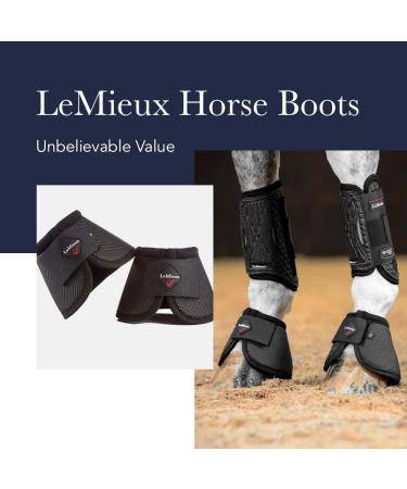 LeMieux Black Carbonite Overreach Horse Boots - Equine Protective Gear and Training Equipment - S Black Carbonite - Buy Online on GoSupps.com