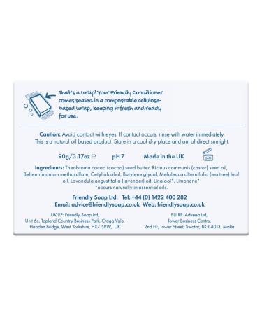 Buy Friendly Soap Handmade Natural Lavender & Tea Tree Conditioner - Plasticizing Moisturizing & Nourishing - 90g Online | Eco-Friendly & Vegan - Buy Online on GoSupps.com
