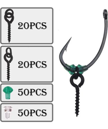 Fysl 140-Piece Fishing Hook Set | Includes 40 Thread Bait Screws & 100 Hook Stoppers | Circle & Oval Jig Hooks for Ultimate Fishing Gear - Buy Online on GoSupps.com