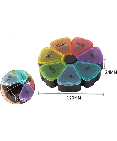 Weekly Pill Organizer - 7 Day Large Daily Pill Case for Vitamins Supplements & Fish Oil - Black - Buy Online on GoSupps.com