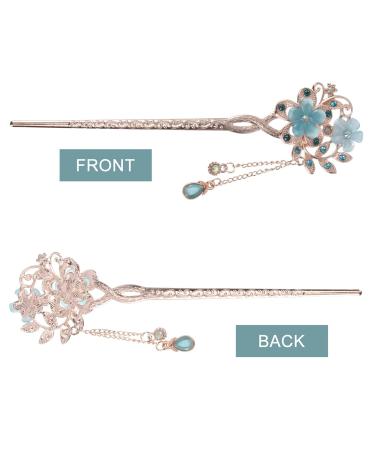 Vintage Blue Opal Hair Stick - Chinese Hairpins & Chopsticks Decor | 1 Piece Hair Clip - Buy Online on GoSupps.com
