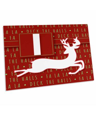 3dRose Letter I Monogram Christmas White Reindeer Deck The... - Desk Pad Place Mats (dpd-262647-1)