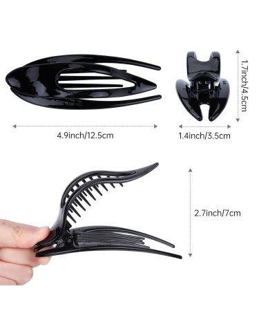 Aileam 6PCS Flat Claw Clip French Concord Hair Clip Set for Women - Large Grip Hair Accessories for Thick & Thin Hair - Clear Brown and Black - Buy Online on GoSupps.com
