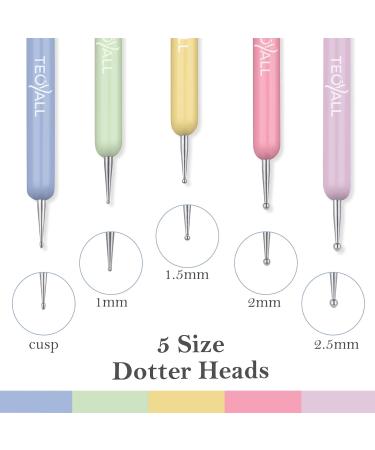 TEOYALL Double Ended Nail Art Brushes - 5 PCS Painting Tools, Fine Liner Brushes, Dotting Pens - Multicolor - Buy Online on GoSupps.com