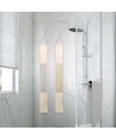 Aimisin Double Sided Linen Back Scrubber for Shower - Exfoliating Long Back Strap for Deep Cleanse and Body Massage - Buy Online on GoSupps.com