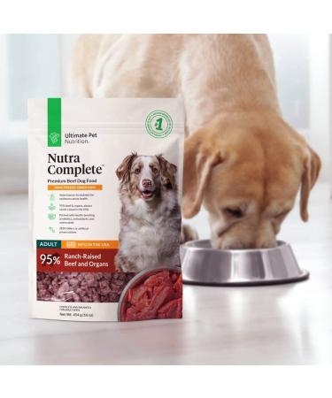 Ultimate Pet Nutrition Nutra Complete Raw Dog Food - Beef 1lb | Veterinarian Formulated with Antioxidants, Prebiotics, Amino Acids - Buy Online on GoSupps.com