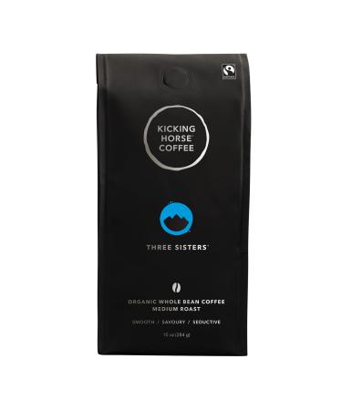 Kicking Horse Coffee, Three Sisters, Medium Roast, Whole Bean, 10 Oz - Certified Organic, Fairtrade, Kosher Coffee
