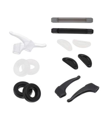 Minkissy glasses bracket holder set silicone comfort slide -resistant ear bracket hook holder glasses slide stop for glasses sunglasses 1 set black white