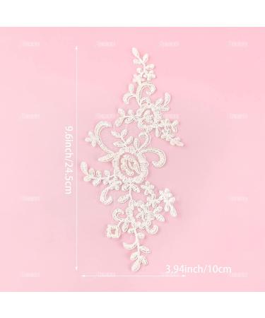 AUEAR 2 Pack Ivory Flower Lace Applique Patches for Wedding Dress DIY Clothing - Buy Online on GoSupps.com