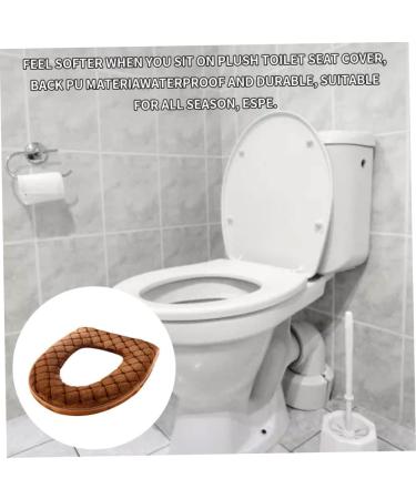 Eioflia Soft Toilet Seat Cover Pad | Washable & Warmer with Zipper | Brown - Buy Online on GoSupps.com