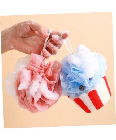 2pcs Cartoon Ice Cream Bath Balls - Exfoliating Loofahs & Shower Puffs for Ultimate Bathing Experience - Buy Online on GoSupps.com